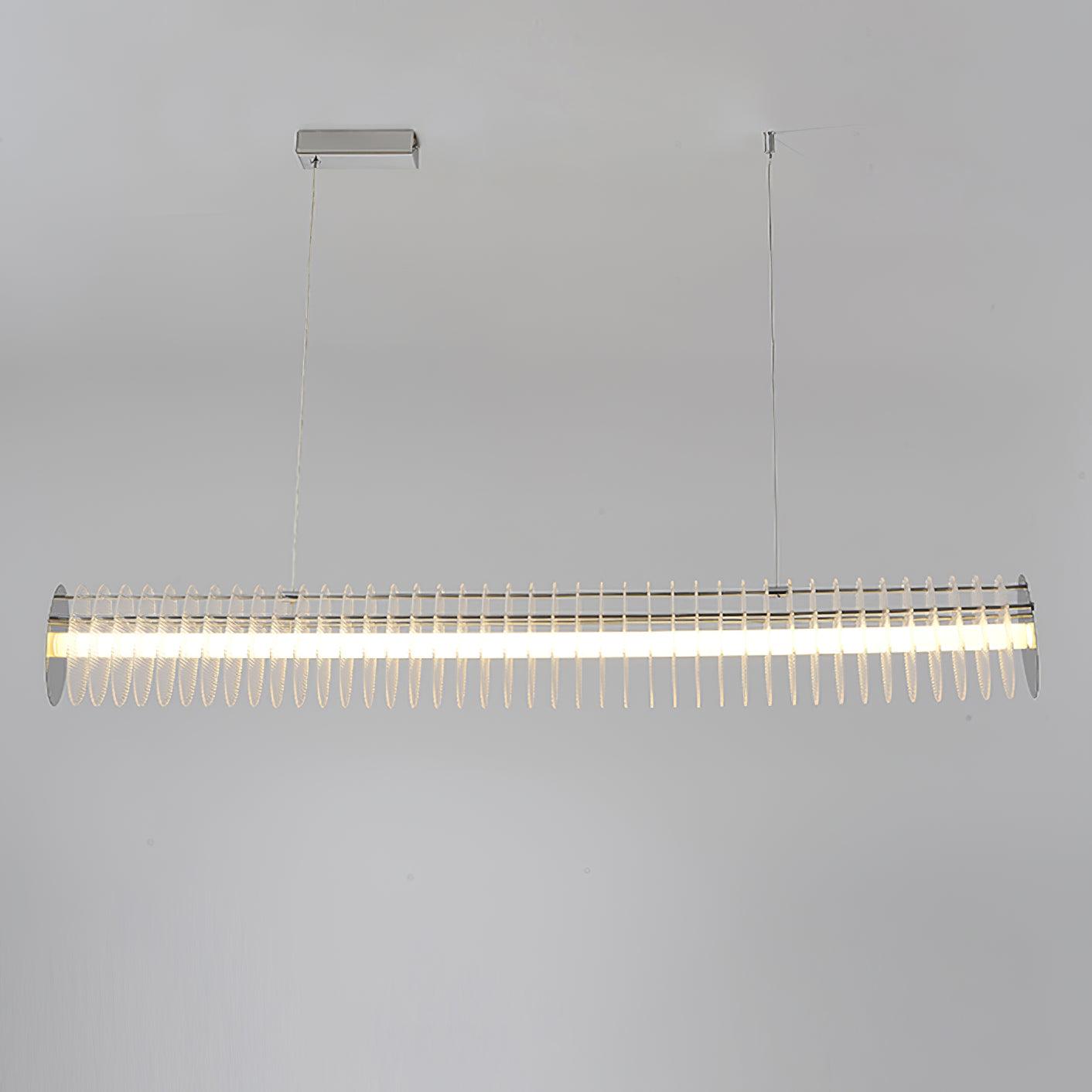 Modern Gand Cascading Acrylic LED Linear Chandelier Chrome Metal Ceiling Hanging Light Fixture