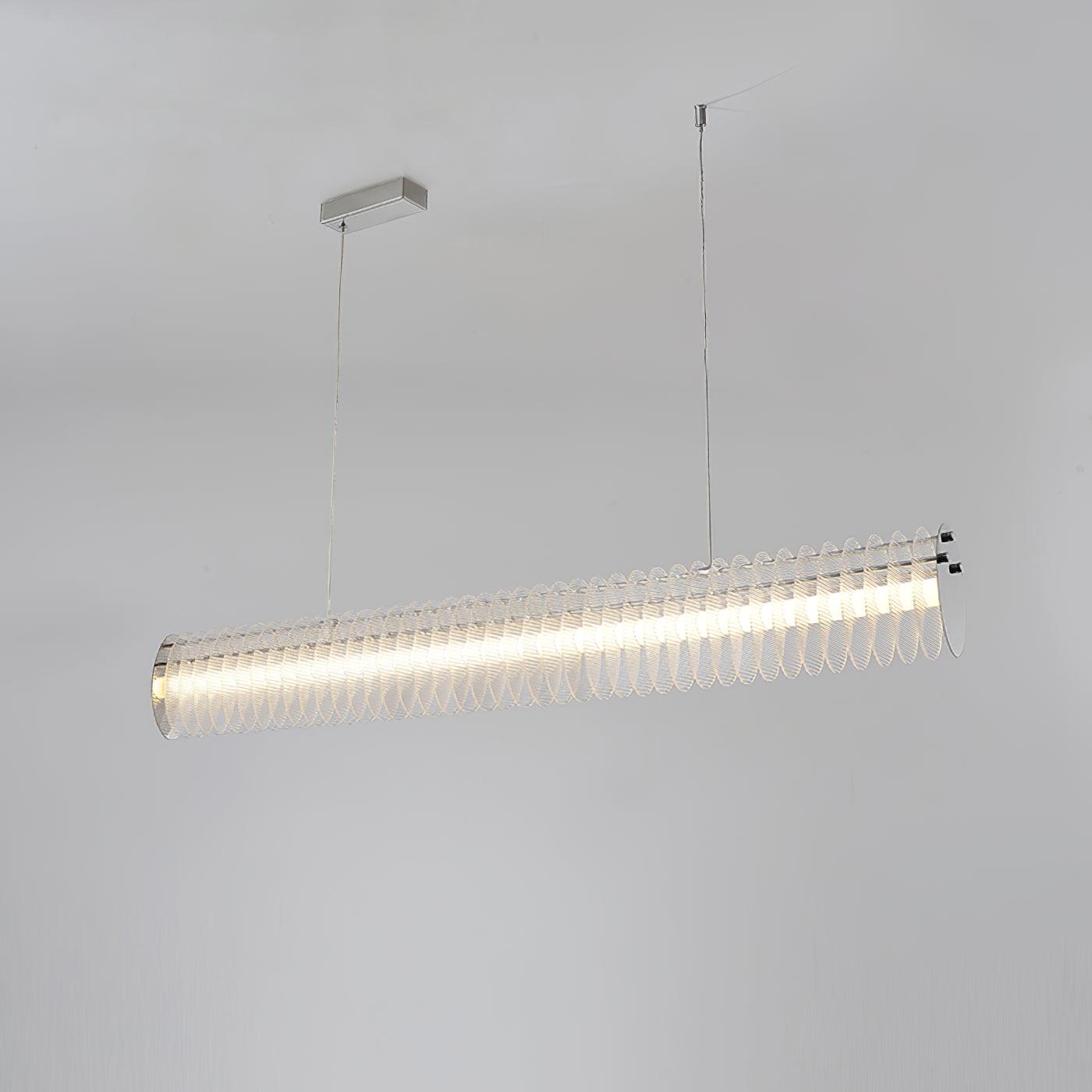 Modern Gand Cascading Acrylic LED Linear Chandelier Chrome Metal Ceiling Hanging Light Fixture