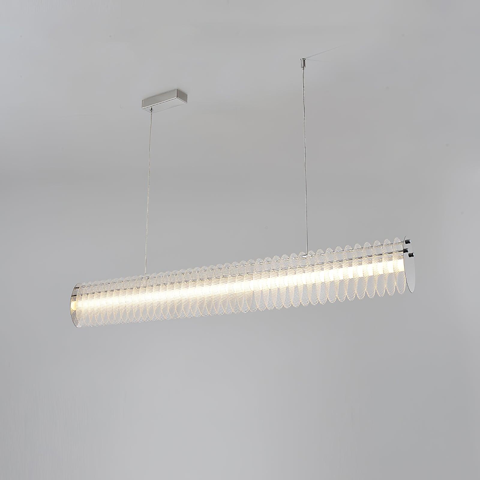 Modern Gand Cascading Acrylic LED Linear Chandelier Chrome Metal Ceiling Hanging Light Fixture