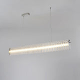 Modern Gand Cascading Acrylic LED Linear Chandelier Chrome Metal Ceiling Hanging Light Fixture