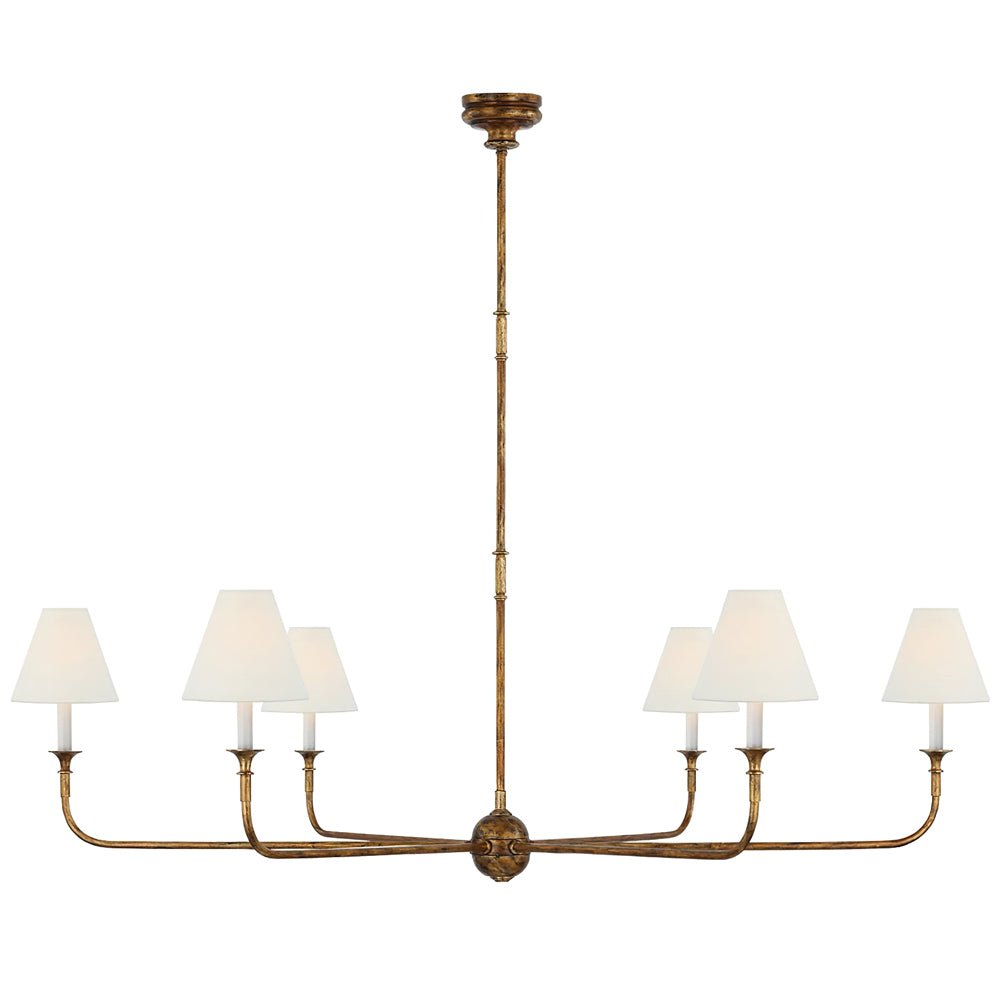 Modern Gasolier Large Candle Style Chandelier with Fabric Tapered Lampshades for Living Room