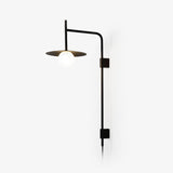 Modern Gea Swing Arm Wall Lamp with Frosted Glass Shade and Adjustable Iron Frame for Indoor Lighting