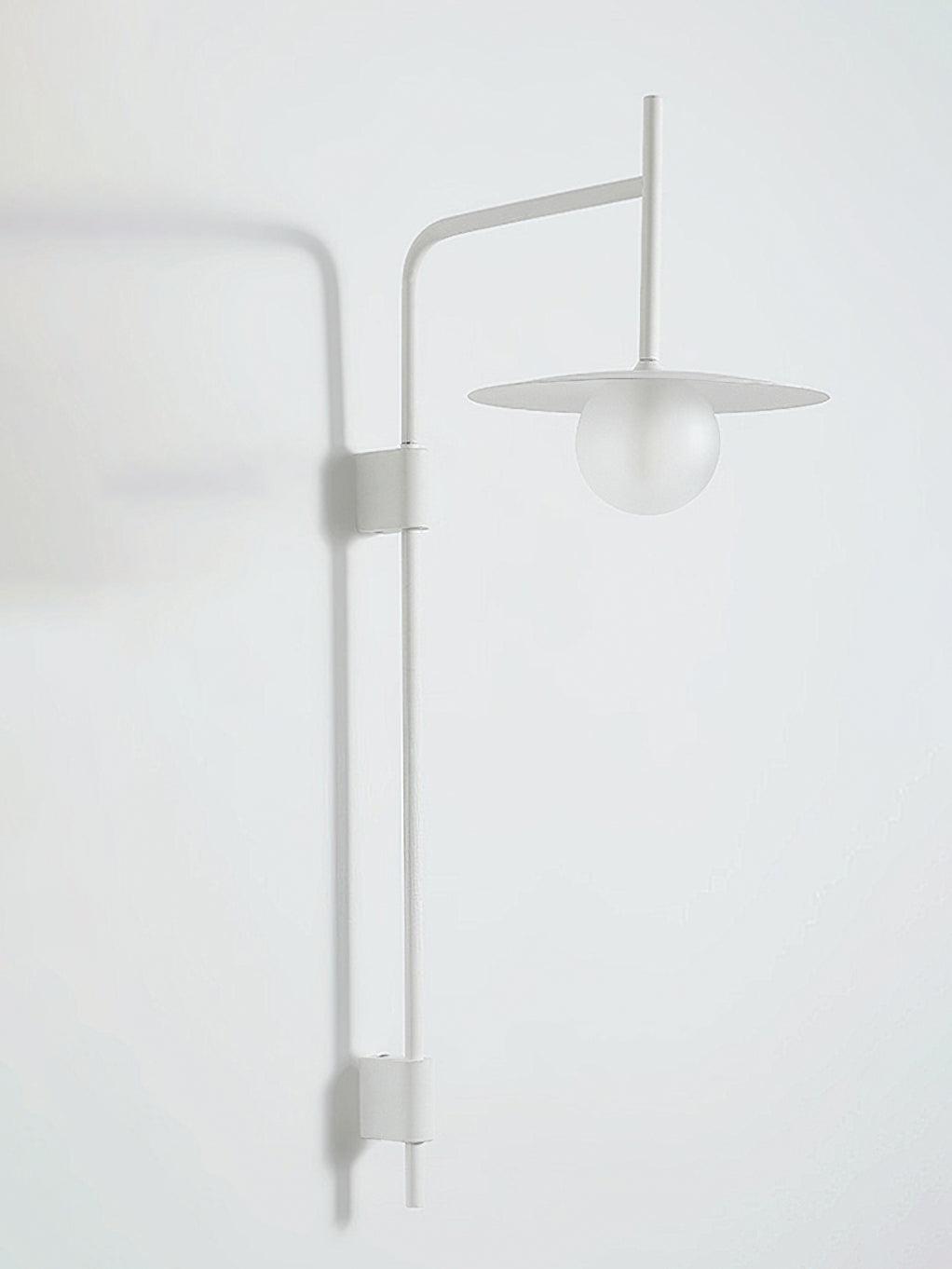 Modern Gea Swing Arm Wall Lamp with Frosted Glass Shade and Adjustable Iron Frame for Indoor Lighting