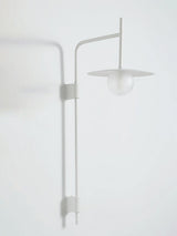 Modern Gea Swing Arm Wall Lamp with Frosted Glass Shade and Adjustable Iron Frame for Indoor Lighting
