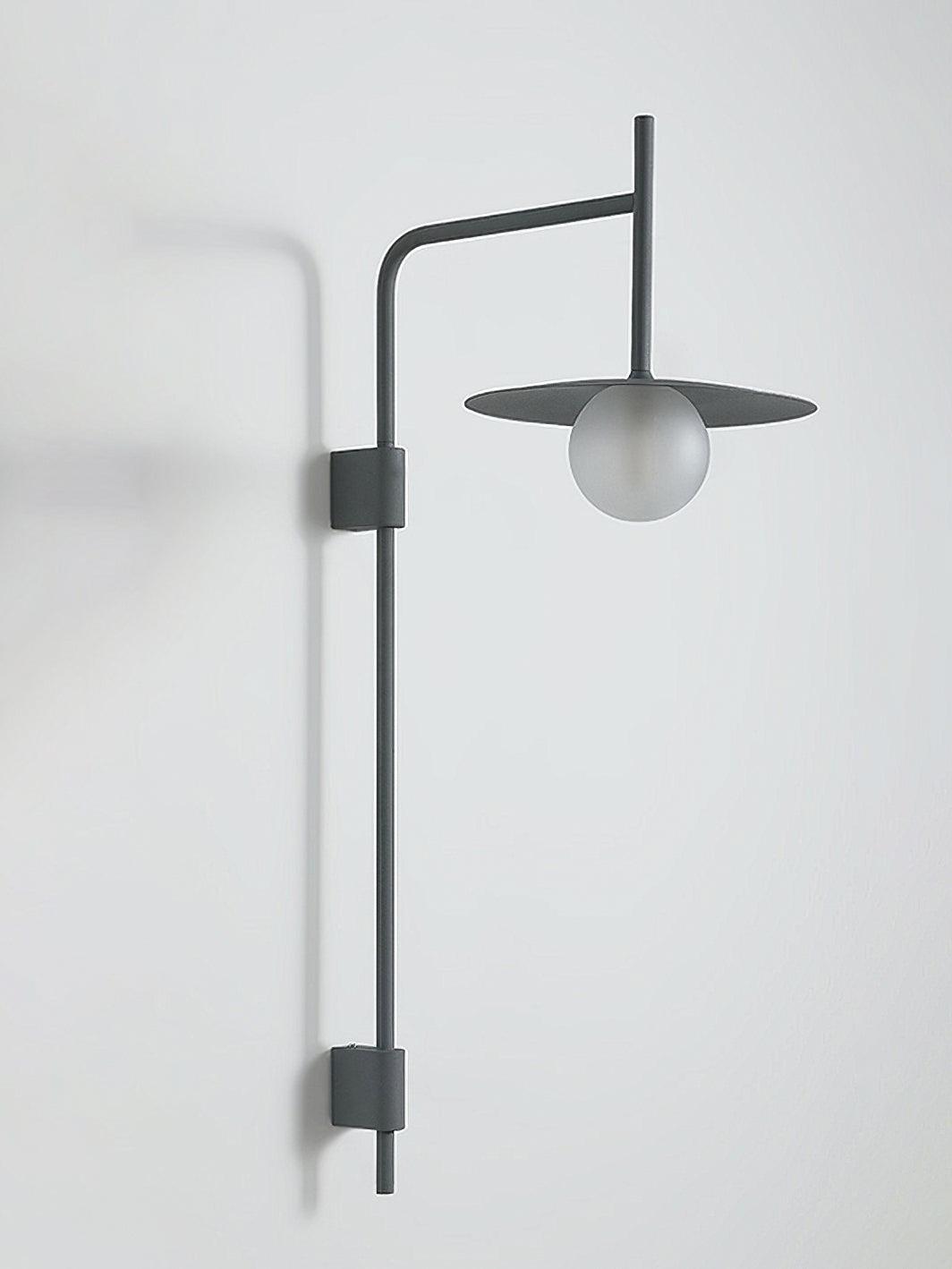 Modern Gea Swing Arm Wall Lamp with Frosted Glass Shade and Adjustable Iron Frame for Indoor Lighting