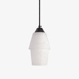 Modern Geometric Alabaster and Brass Pendant Light for Contemporary Home Interiors