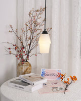 Modern Geometric Alabaster and Brass Pendant Light for Contemporary Home Interiors
