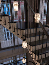Modern Geometric Alabaster and Brass Pendant Light for Contemporary Home Interiors