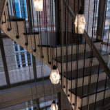 Modern Geometric Alabaster and Brass Pendant Light for Contemporary Home Interiors