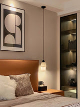 Modern Geometric Alabaster and Brass Pendant Light for Contemporary Home Interiors