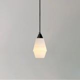 Modern Geometric Alabaster and Brass Pendant Light for Contemporary Home Interiors