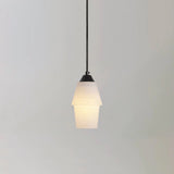 Modern Geometric Alabaster and Brass Pendant Light for Contemporary Home Interiors