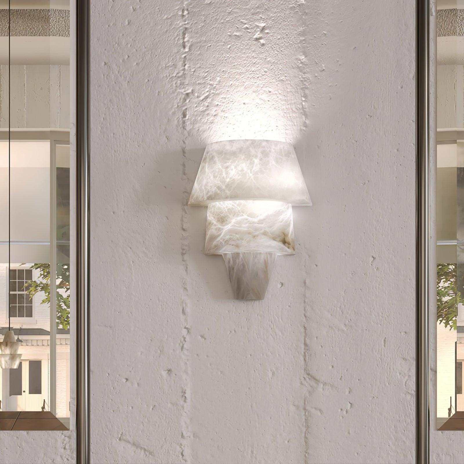 Modern Geometric Alabaster Sconce Wall Light LED Indoor Uplight Bracket Fixture