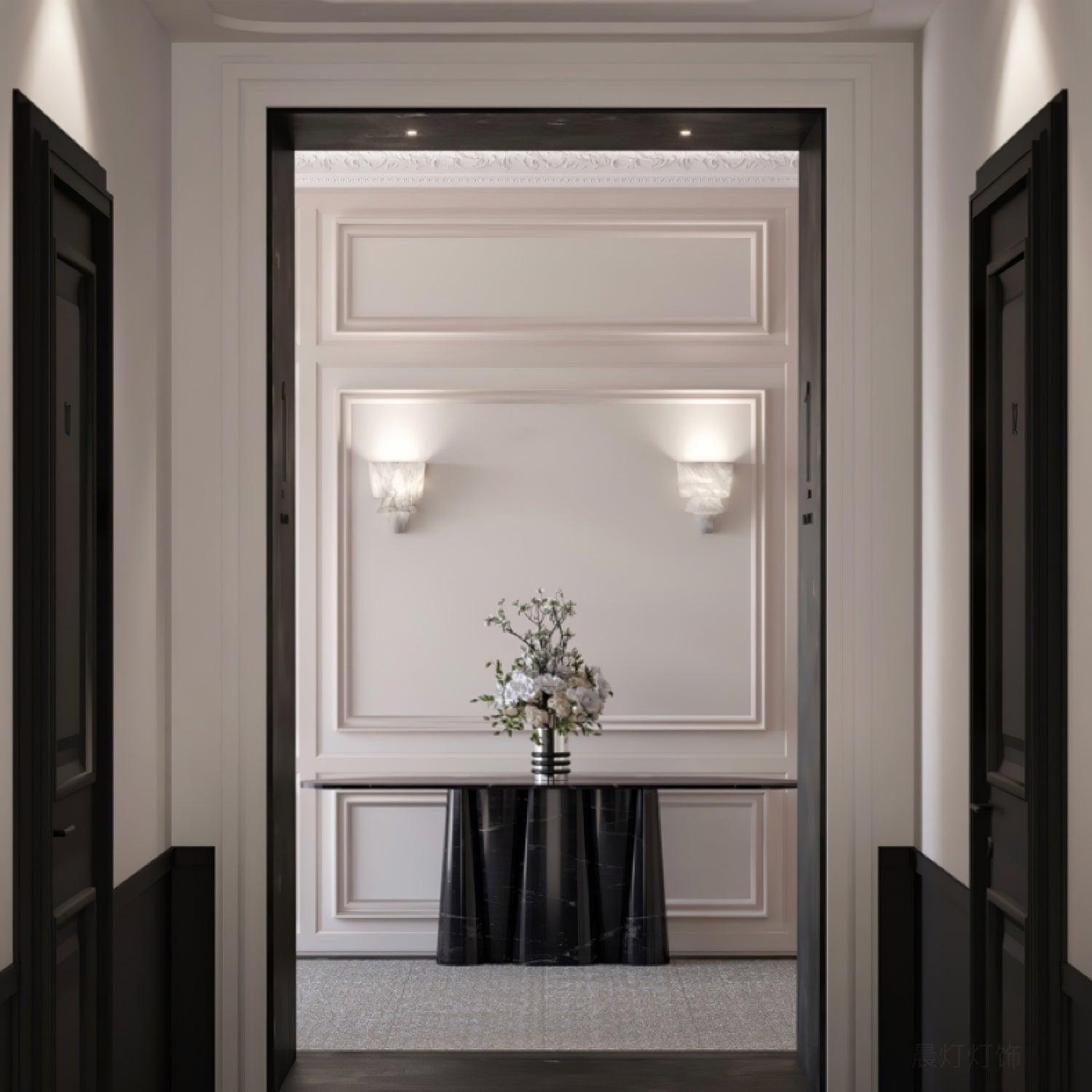 Modern Geometric Alabaster Sconce Wall Light LED Indoor Uplight Bracket Fixture
