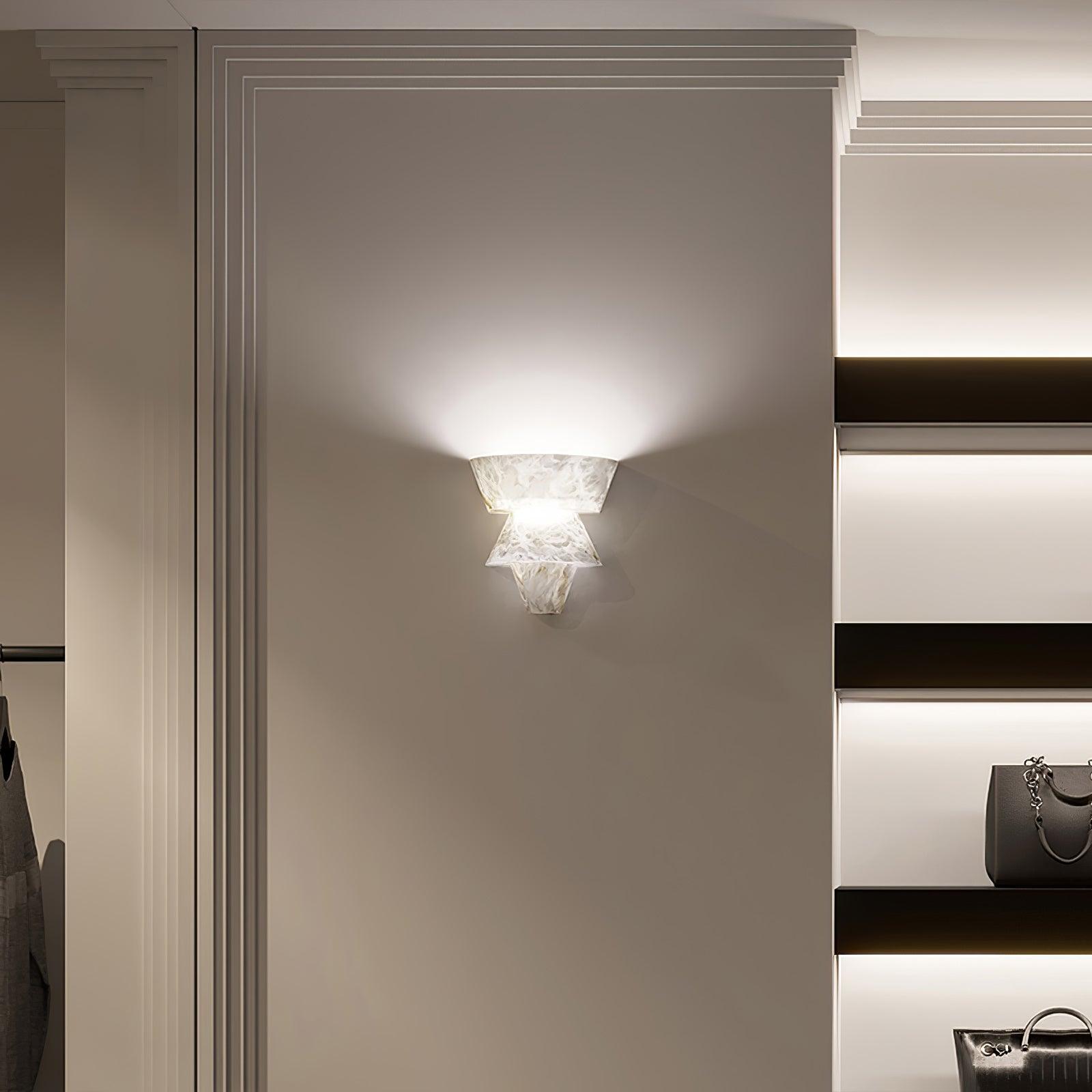 Modern Geometric Alabaster Sconce Wall Light LED Indoor Uplight Bracket Fixture