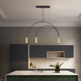 Modern Geometric Arcs Pendant Chandelier with Cylindrical Aluminum Heads and Adjustable Arms