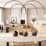 Modern Geometric Arcs Pendant Chandelier with Cylindrical Aluminum Heads and Adjustable Arms