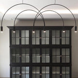 Modern Geometric Arcs Pendant Chandelier with Cylindrical Aluminum Heads and Adjustable Arms