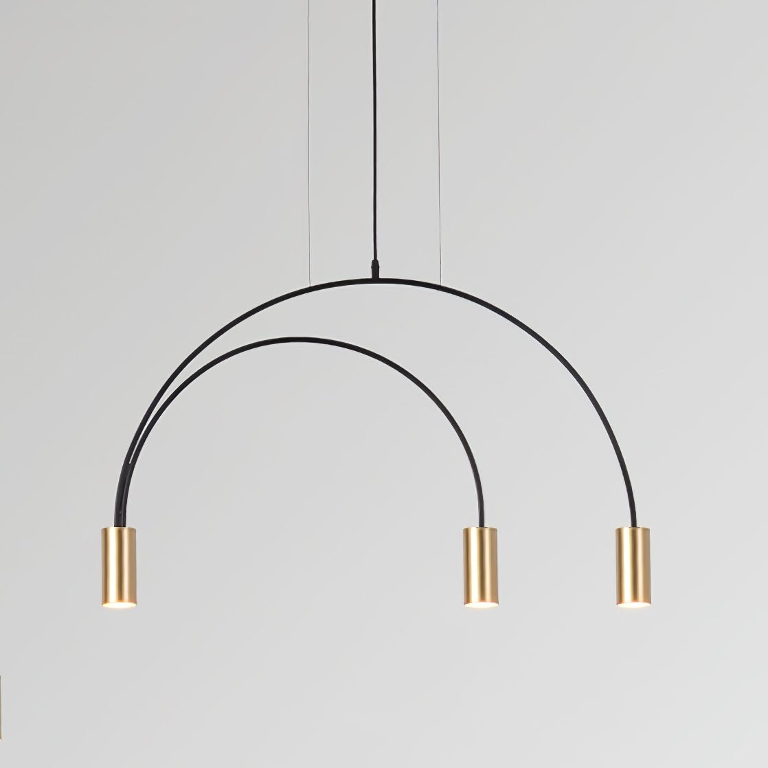 Modern Geometric Arcs Pendant Chandelier with Cylindrical Aluminum Heads and Adjustable Arms