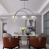 Modern Geometric Arcs Pendant Chandelier with Cylindrical Aluminum Heads and Adjustable Arms
