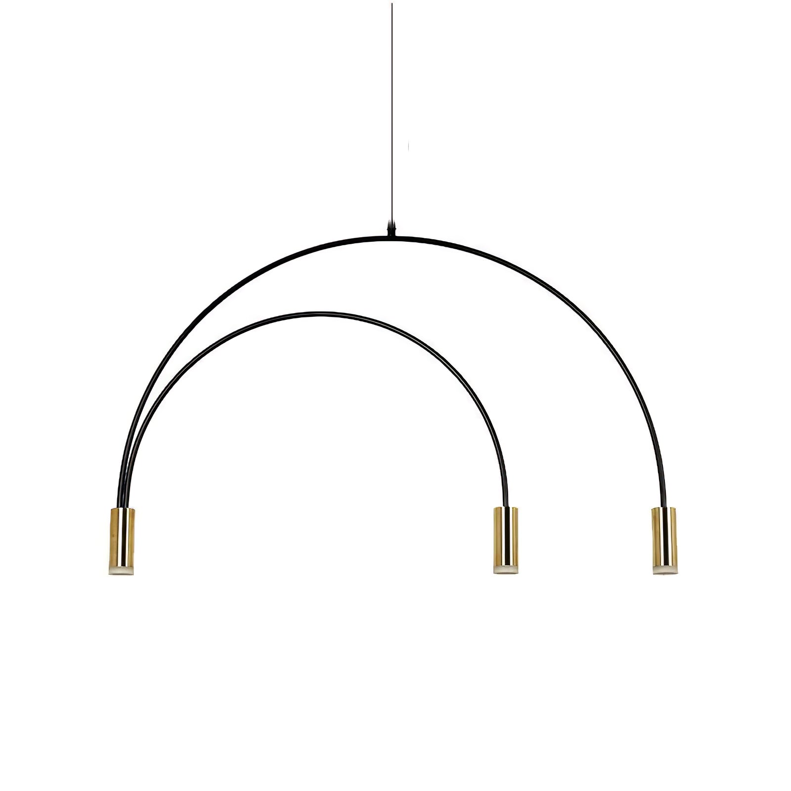 Modern Geometric Arcs Pendant Chandelier with Cylindrical Aluminum Heads and Adjustable Arms