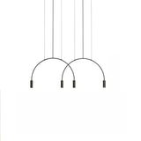 Modern Geometric Arcs Pendant Chandelier with Cylindrical Aluminum Heads and Adjustable Arms