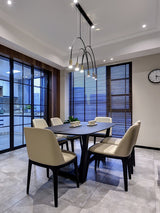 Modern Geometric Arcs Pendant Chandelier with Cylindrical Aluminum Heads and Adjustable Arms