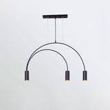 Modern Geometric Arcs Pendant Chandelier with Cylindrical Aluminum Heads and Adjustable Arms