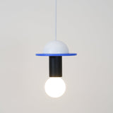 Modern Geometric Building Blocks Hanging Pendant Light with Wood and Metal Accents