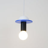 Modern Geometric Building Blocks Hanging Pendant Light with Wood and Metal Accents