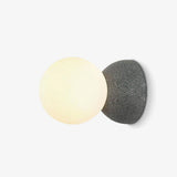Modern Geometric Concrete and Glass Wall Sconce Set of 2 for Indoor Lighting