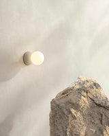 Modern Geometric Concrete and Glass Wall Sconce Set of 2 for Indoor Lighting
