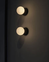 Modern Geometric Concrete and Glass Wall Sconce Set of 2 for Indoor Lighting