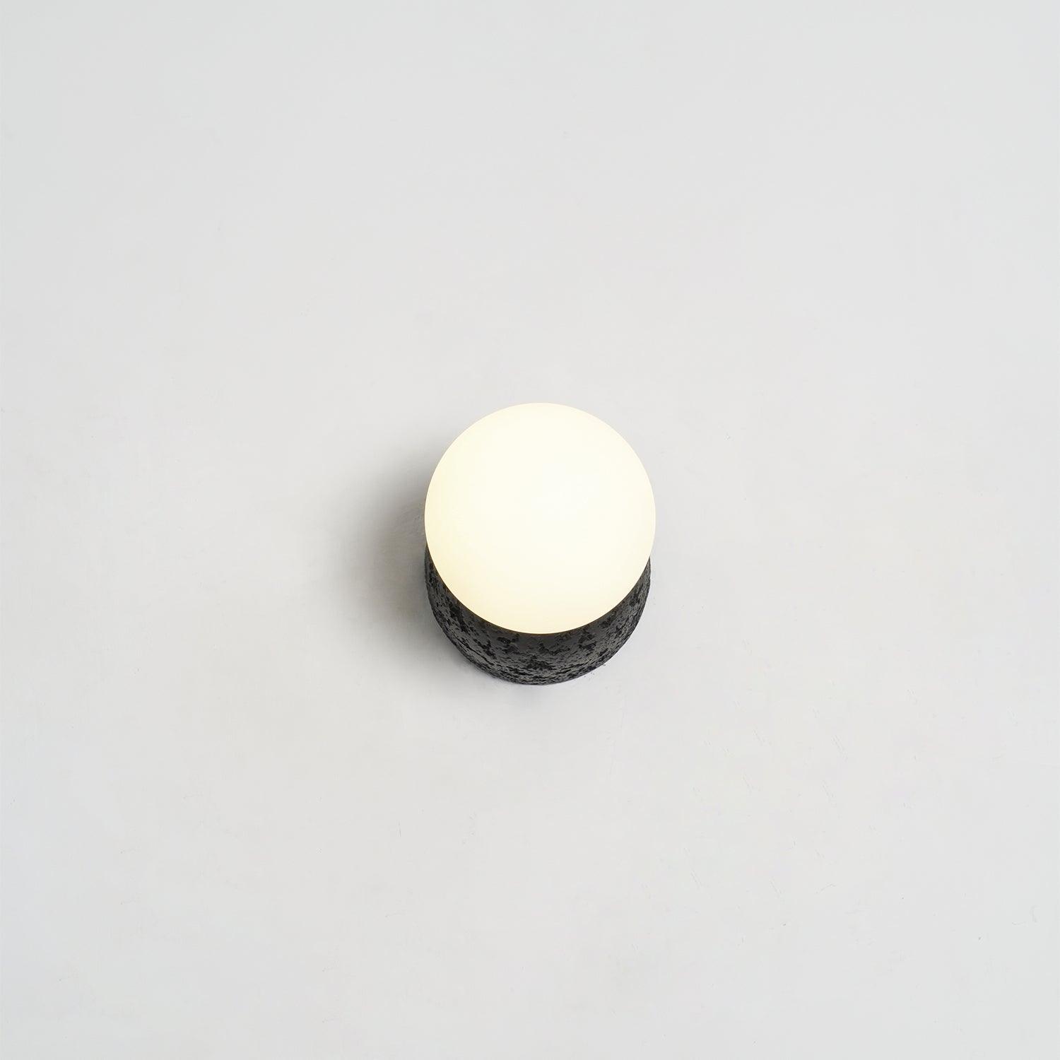 Modern Geometric Concrete and Glass Wall Sconce Set of 2 for Indoor Lighting