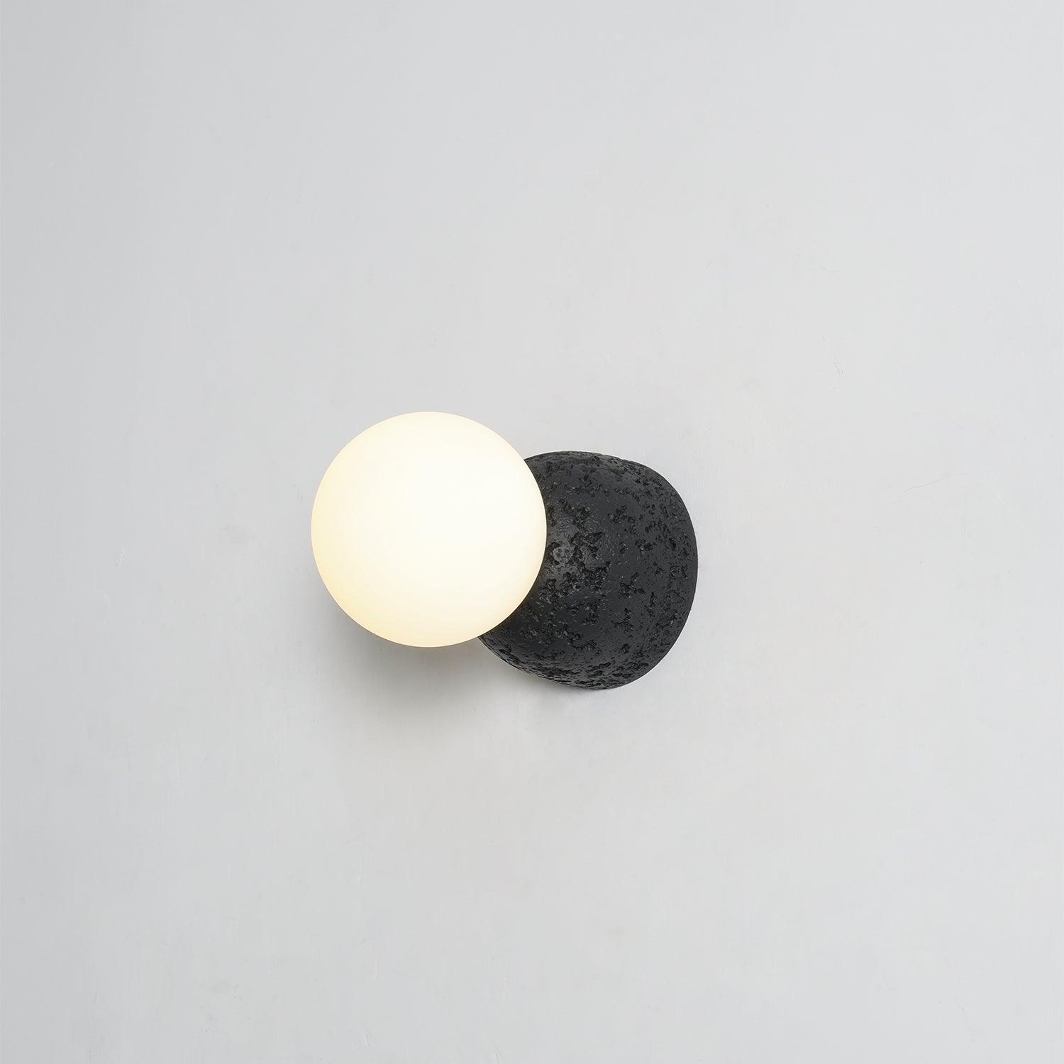 Modern Geometric Concrete and Glass Wall Sconce Set of 2 for Indoor Lighting