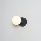 Modern Geometric Concrete and Glass Wall Sconce Set of 2 for Indoor Lighting