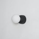 Modern Geometric Concrete and Glass Wall Sconce Set of 2 for Indoor Lighting