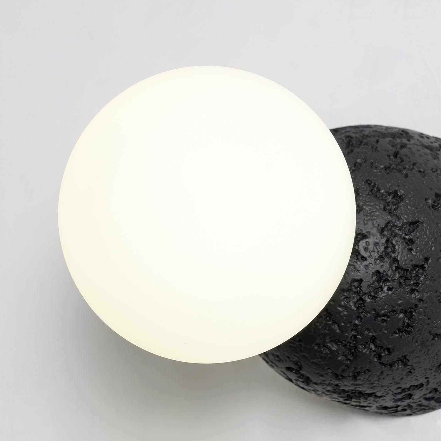 Modern Geometric Concrete and Glass Wall Sconce Set of 2 for Indoor Lighting