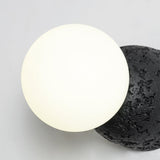 Modern Geometric Concrete and Glass Wall Sconce Set of 2 for Indoor Lighting