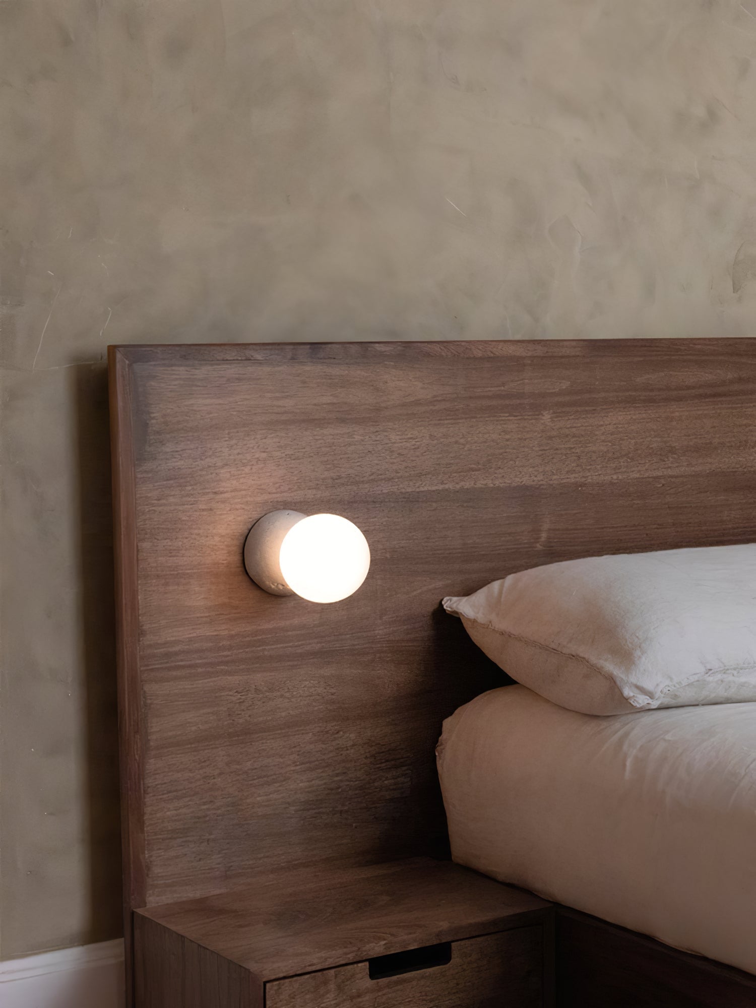 Modern Geometric Concrete and Glass Wall Sconce Set of 2 for Indoor Lighting