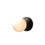 Modern Geometric Concrete and Glass Wall Sconce Set of 2 for Indoor Lighting