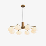Modern Geometric Cotton Ball Chandelier Gold Metal and PE Acrylic Pendant Light