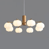 Modern Geometric Cotton Ball Chandelier Gold Metal and PE Acrylic Pendant Light