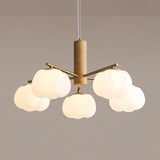 Modern Geometric Cotton Ball Chandelier Gold Metal and PE Acrylic Pendant Light