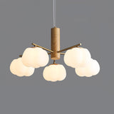 Modern Geometric Cotton Ball Chandelier Gold Metal and PE Acrylic Pendant Light