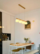 Modern Geometric Cotton Ball Chandelier Gold Metal and PE Acrylic Pendant Light