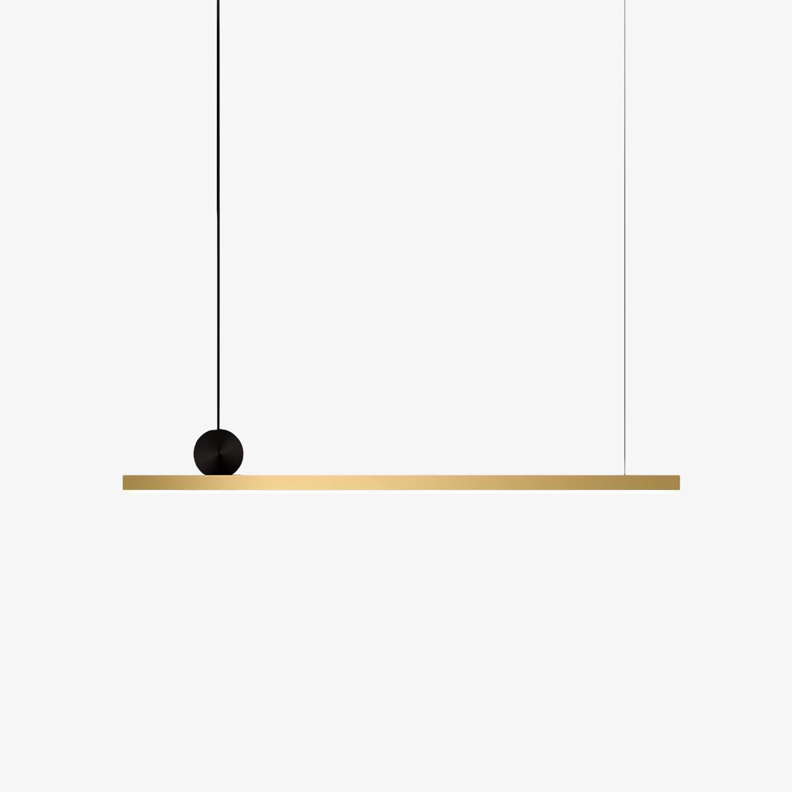 Modern Geometric Crown Pendant Light Polished Brass LED Linear Suspension Lamp