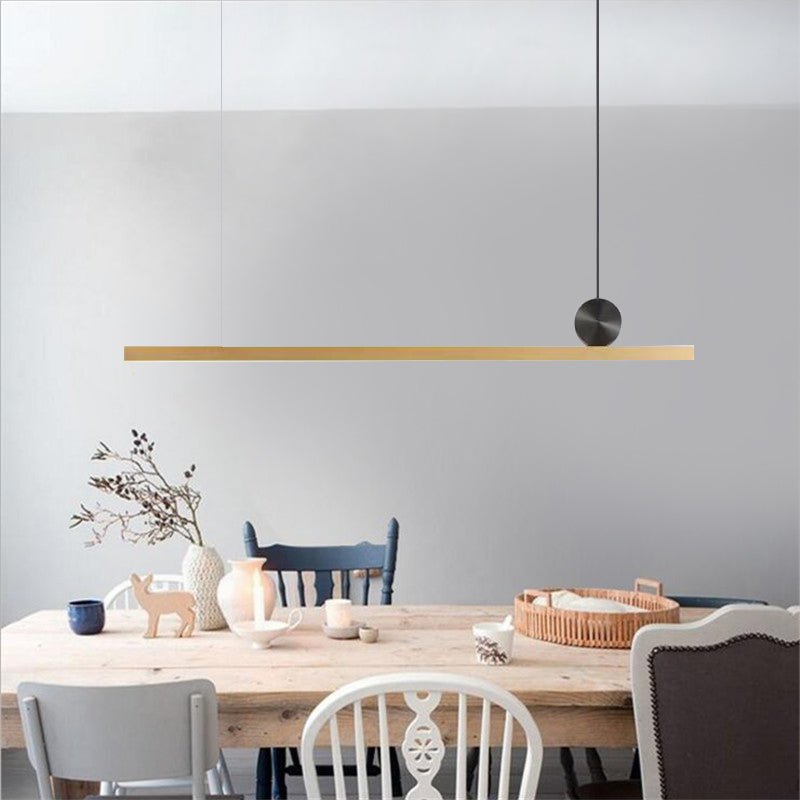 Modern Geometric Crown Pendant Light Polished Brass LED Linear Suspension Lamp