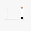 Modern Geometric Crown Pendant Light Polished Brass LED Linear Suspension Lamp