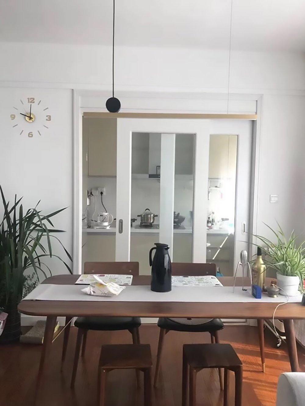 Modern Geometric Crown Pendant Light Polished Brass LED Linear Suspension Lamp